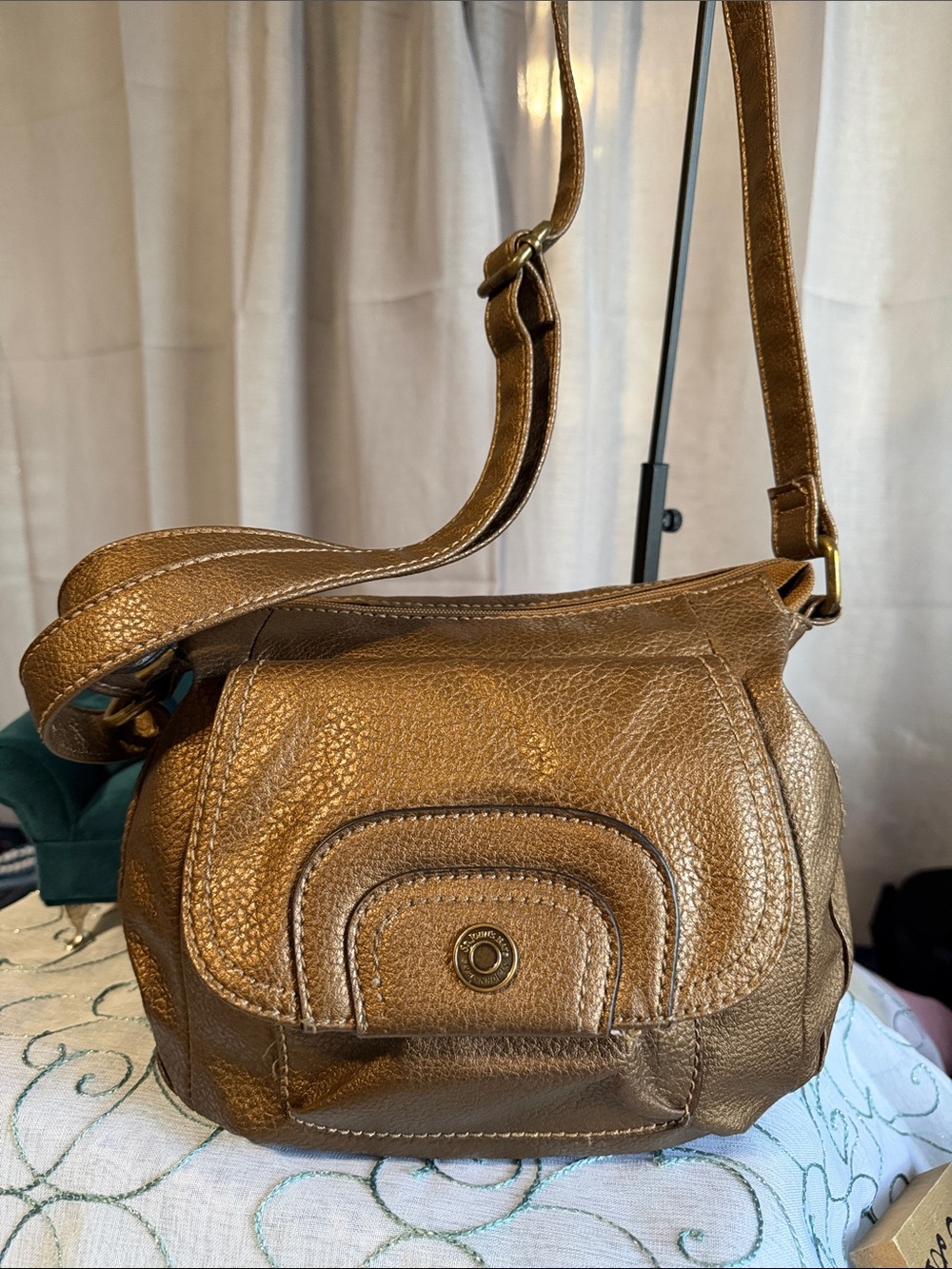 St. John's Bay Metallic Bronze Crossbody Bag